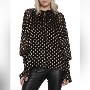 Walter Baker Metallic Banner Blouse XS